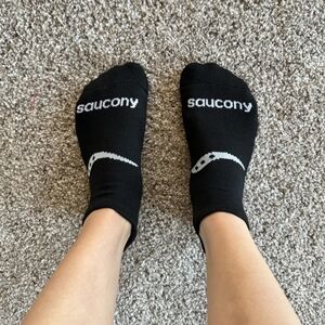 Used Saucony Black and White Athletic Socks